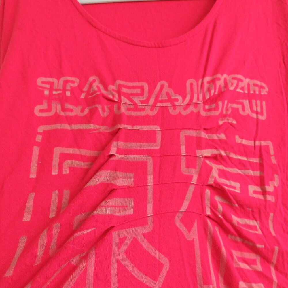 VINTAGE Y2K HARAJUKU LOVERS Red Stretch Logo Ruched Tunic Dress - Size L - Picture 5 of 14